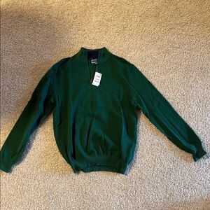 Green Men's Club Room Quarter Zip Sweater